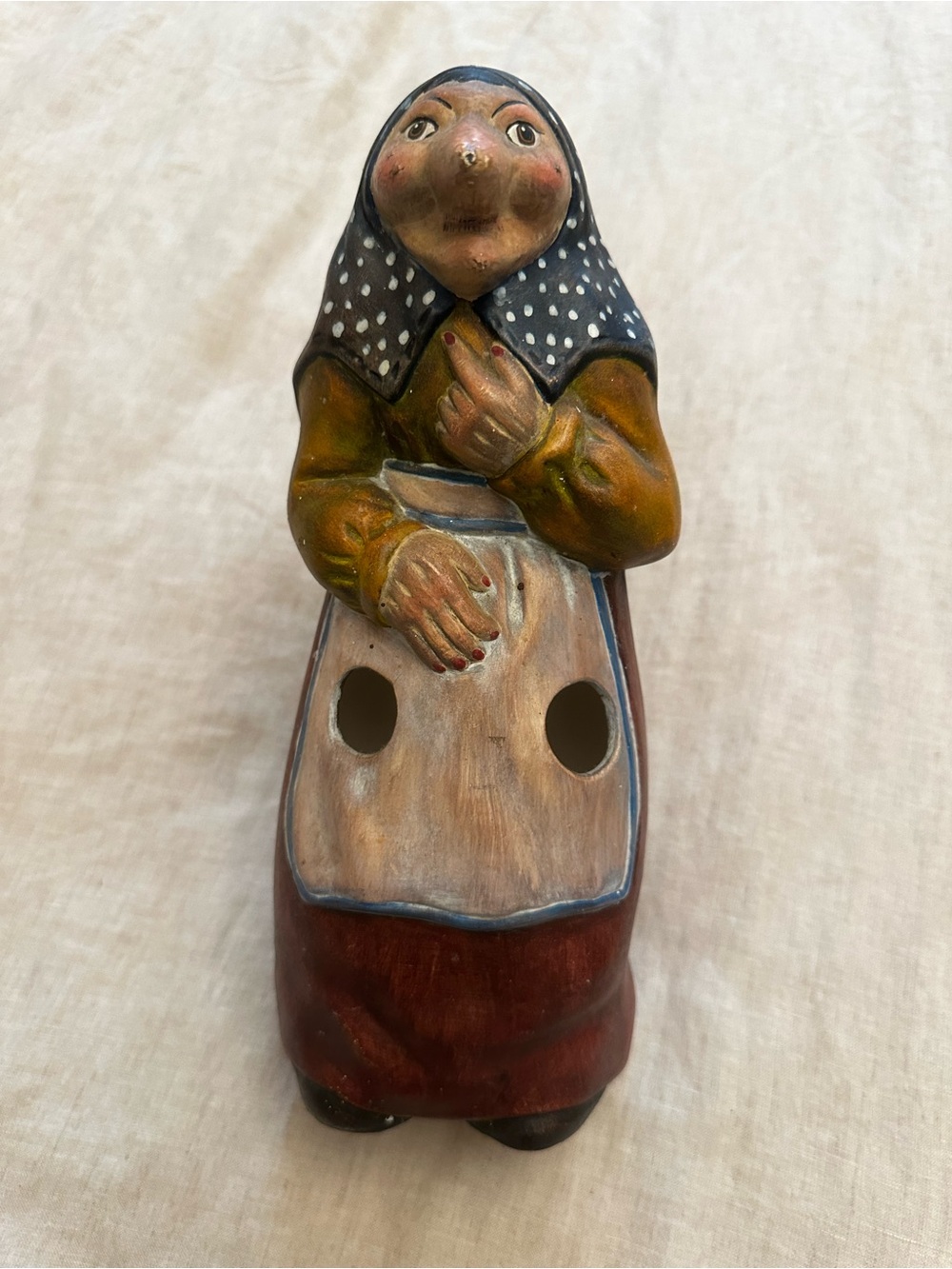 Handmade Hand-Painted Folk Art Ceramic Kitchen Witch
